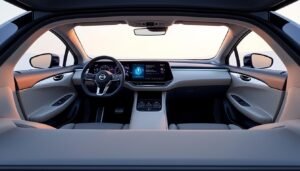 explorez l'intérieur spacieux et le coffre pratique de la nissan leaf 2024. découvrez un design ergonomique et des fonctionnalités innovantes qui rendent chaque trajet agréable et fonctionnel.